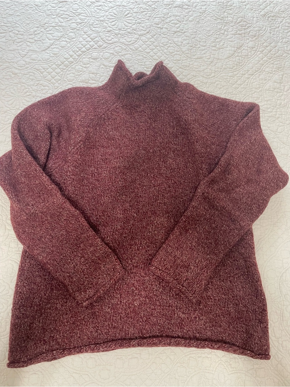 J.Crew Women's Mock Neck Sweater - Burgundy